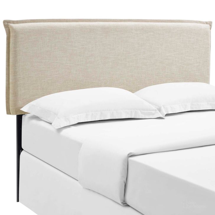 The appearance of Camille Beige Queen Upholstered Fabric Headboard designed by Modway in the modern / contemporary interior design. This beige piece of furniture  was selected by 1StopBedrooms from Camille Collection to add a touch of cosiness and style into your home. Sku: MOD-5407-BEI. Material: Wood. Product Type: Headboard. Image1