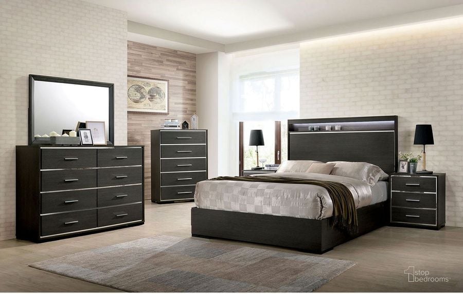 The appearance of Camryn Warm Gray Panel Bedroom Set designed by Furniture of America in the modern / contemporary interior design. This gray piece of furniture  was selected by 1StopBedrooms from Camryn Collection to add a touch of cosiness and style into your home. Sku: CM7589Q-HBFB;CM7589Q-R;CM7589N. Material: Wood. Product Type: Bedroom Set. Bed Size: Queen. Image1