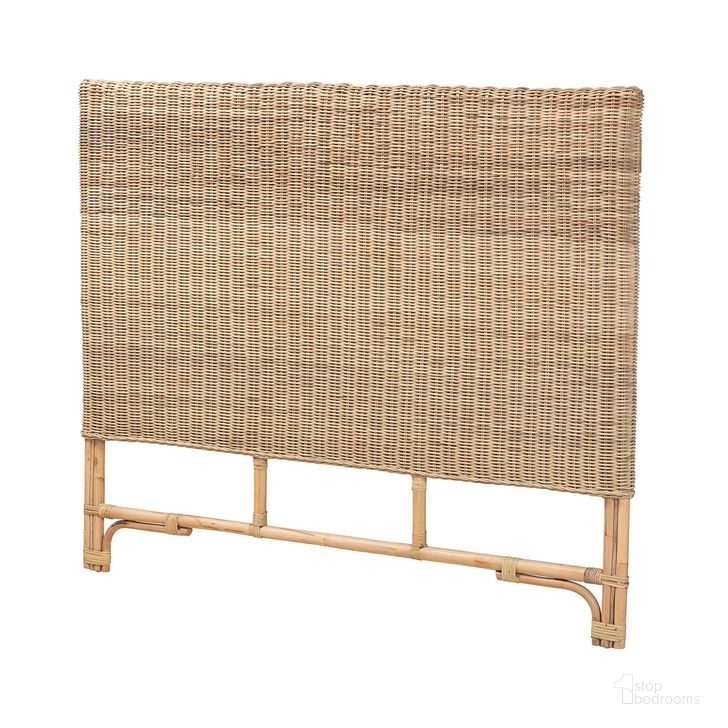 The appearance of Cantara Rattan Standalone Queen Headboard In Natural Brown designed by Baxton Studio in the bohemian interior design. This natural brown piece of furniture  was selected by 1StopBedrooms from Cantara Collection to add a touch of cosiness and style into your home. Sku: DC9048-Rattan-HB-Queen. Material: Natural Rattan. Product Type: Headboard. Image1