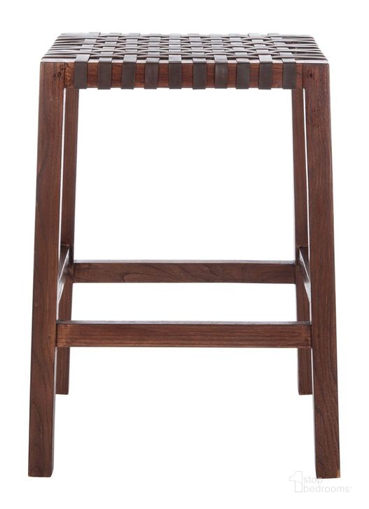 The appearance of Capri Counter Stool BST1009C designed by Safavieh in the rustic / southwestern interior design. This brown piece of furniture  was selected by 1StopBedrooms from Capri Collection to add a touch of cosiness and style into your home. Sku: BST1009C. Material: Wood. Product Type: Barstool. Image1