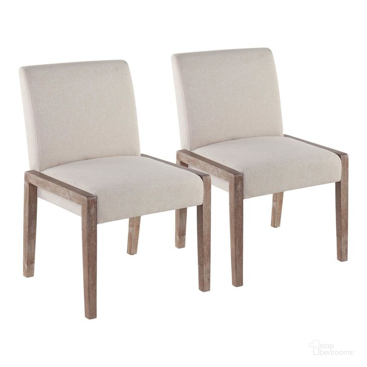 The appearance of Carmen Chair Set of 2 In Washed White designed by Lumisource in the modern / contemporary interior design. This washed white piece of furniture  was selected by 1StopBedrooms from Carmen Collection to add a touch of cosiness and style into your home. Sku: DC-CARMEN WWBG2. Material: Wood. Product Type: Chair. Image1