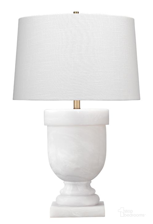 The appearance of Carnegie Table Lamp in White Faux Alabaster designed by Jamie Young Company in the traditional interior design. This alabaster piece of furniture  was selected by 1StopBedrooms from Carnegie Collection to add a touch of cosiness and style into your home. Sku: 9CARNEGIEWH. Product Type: Table Lamp. Material: Alabaster. Image1