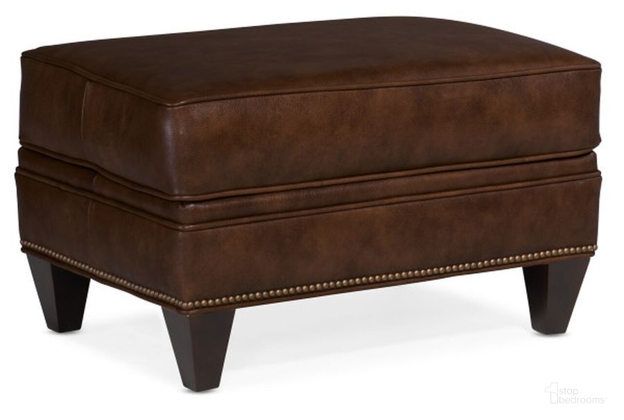The appearance of Carrado Ottoman In Dark Brown designed by Hooker in the traditional interior design. This dark brown piece of furniture  was selected by 1StopBedrooms from Carrado Collection to add a touch of cosiness and style into your home. Sku: BYX-780-OT980015-87PLBNTap. Material: Leather. Product Type: Ottoman. Image1