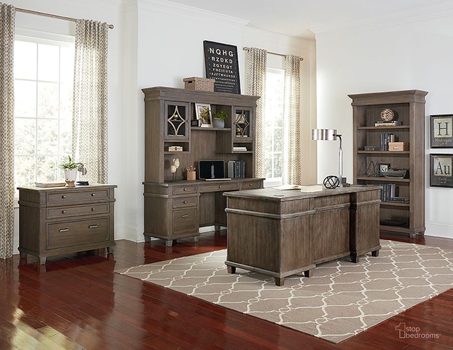 The appearance of Carson 2 Piece Double Pedestal Home Office Set In Brown designed by Martin Furniture in the traditional interior design. This brown piece of furniture  was selected by 1StopBedrooms from Carson Collection to add a touch of cosiness and style into your home. Sku: IMCA680;IMCA450. Material: Wood. Product Type: Home Office Set. Image1
