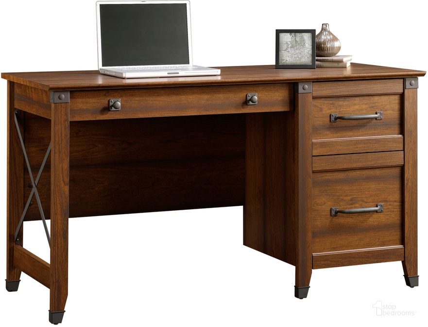 The appearance of Carson Forge Desk In Washington Cherry designed by Sauder in the country / farmhouse interior design. This washington cherry piece of furniture  was selected by 1StopBedrooms from Carson Forge Collection to add a touch of cosiness and style into your home. Sku: 412920. Product Type: Desk. Material: Engineered Wood. Image1