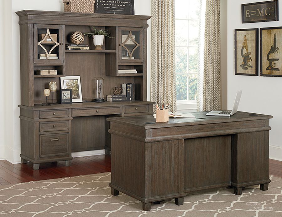The appearance of Carson Wood Hutch with Wood Doors In Weathered Gray designed by Martin Furniture in the country / farmhouse interior design. This weathered gray piece of furniture  was selected by 1StopBedrooms from Carson Collection to add a touch of cosiness and style into your home. Sku: IMCA682. Material: Wood. Product Type: Hutch. Image1