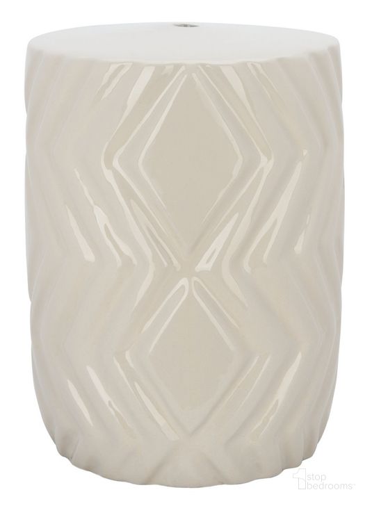 The appearance of Carsyn Garden Stool in Ivory designed by Safavieh in the modern / contemporary interior design. This ivory piece of furniture  was selected by 1StopBedrooms from Carsyn Collection to add a touch of cosiness and style into your home. Sku: ACS5208A. Product Type: Stool. Material: Ceramic. Image1
