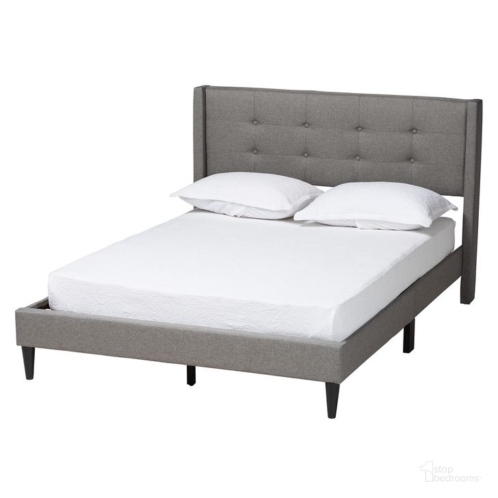 The appearance of Casol Fabric Upholstered Queen Platform Bed In Grey designed by Baxton Studio in the transitional interior design. This grey piece of furniture  was selected by 1StopBedrooms from Casol Collection to add a touch of cosiness and style into your home. Sku: CF 9272-C-Vele-C-Grey-Queen. Bed Type: Platform Bed. Product Type: Platform Bed. Bed Size: Queen. Material: MDF. Image1
