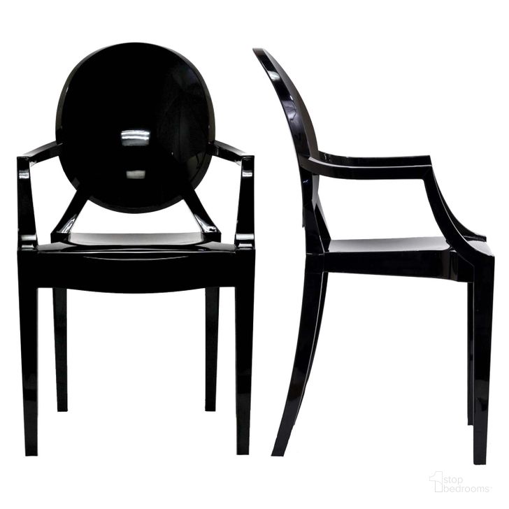 The appearance of Casper Black Dining Arm Chairs Set of 2 EEI-905-BLK designed by Modway in the modern / contemporary interior design. This black piece of furniture  was selected by 1StopBedrooms from Casper Collection to add a touch of cosiness and style into your home. Sku: EEI-905-BLK. Material: Wood. Product Type: Arm Chair. Image1