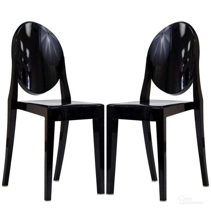 The appearance of Casper Black Dining Chairs Set of 2 EEI-906-BLK designed by Modway in the modern / contemporary interior design. This black piece of furniture  was selected by 1StopBedrooms from Casper Collection to add a touch of cosiness and style into your home. Sku: EEI-906-BLK. Material: Wood. Product Type: Dining Chair. Image1