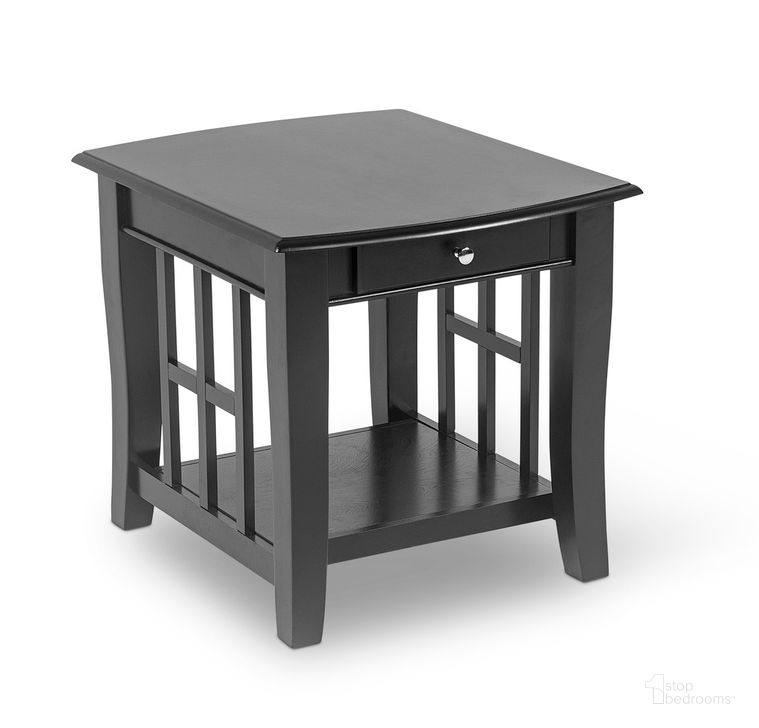 The appearance of Cassidy Ebony End Table designed by Steve Silver in the modern / contemporary interior design. This black piece of furniture  was selected by 1StopBedrooms from Cassidy Collection to add a touch of cosiness and style into your home. Sku: HA250E. Material: Wood. Product Type: End Table. Image1