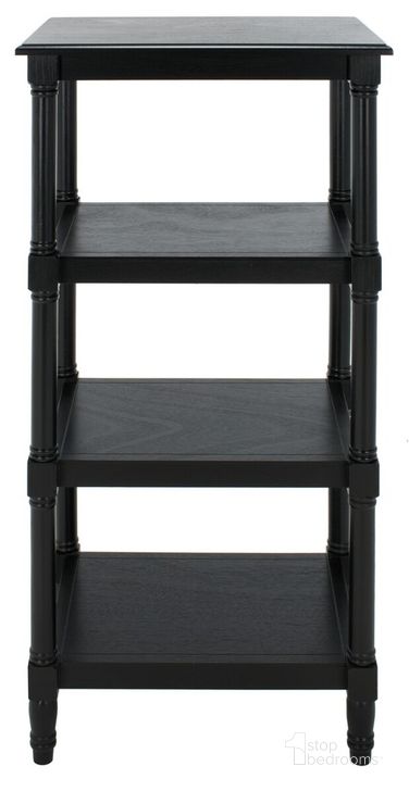The appearance of Cassie 4 Shelf Bookcase in Black designed by Safavieh in the modern / contemporary interior design. This black piece of furniture  was selected by 1StopBedrooms from Cassie Collection to add a touch of cosiness and style into your home. Sku: ETG5700B. Material: Wood. Product Type: Bookcase. Image1