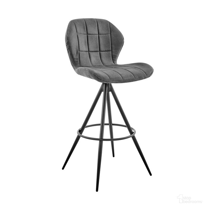 The appearance of Catalina 26 Inch Counter Height Bar Stool In Charcoal Fabric and Black Finish designed by Armen Living in the modern / contemporary interior design. This charcoal piece of furniture  was selected by 1StopBedrooms from Catalina Collection to add a touch of cosiness and style into your home. Sku: LCCTBACH26. Material: Fabric. Product Type: Barstool. Image1