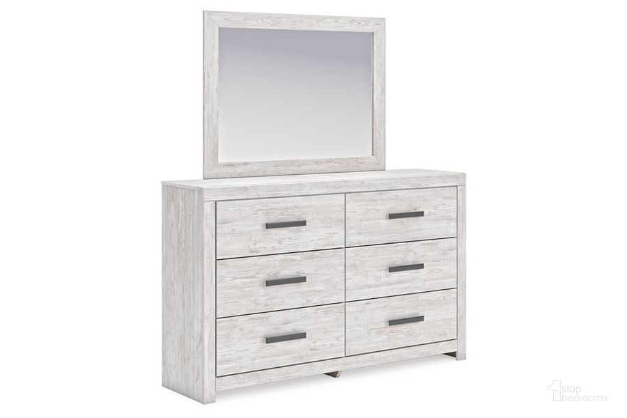 The appearance of Cayboni Dresser and Mirror In Washed White designed by Signature Design by Ashley in the transitional interior design. This washed white piece of furniture  was selected by 1StopBedrooms from Cayboni Collection to add a touch of cosiness and style into your home. Sku: B3788-31;B3788-36. Material: Wood. Product Type: Dresser and Mirror. Image1