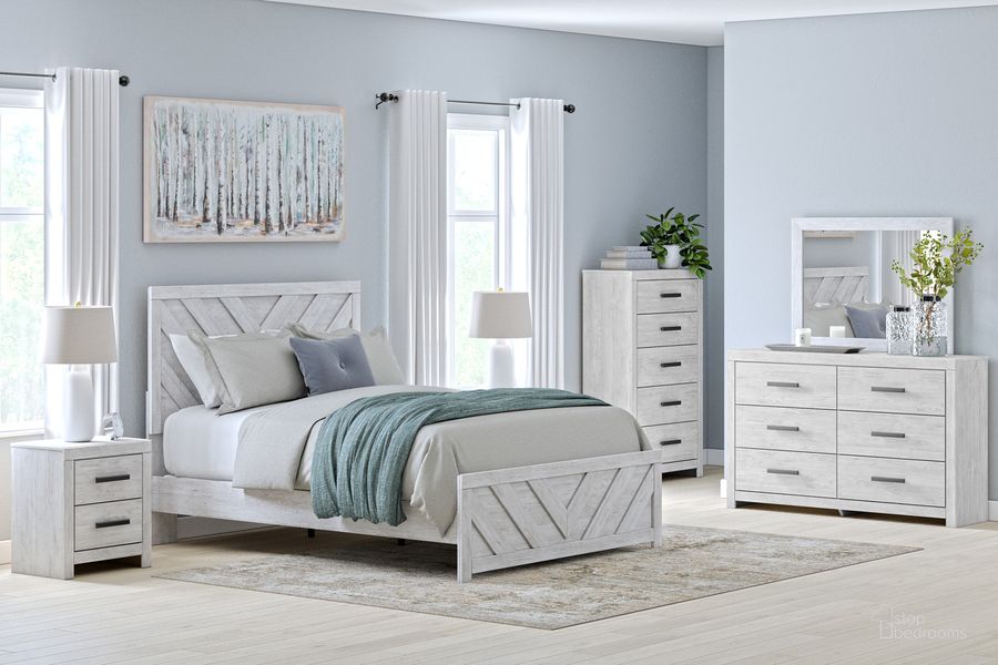 The appearance of Cayboni Whitewash Panel Bedroom Set designed by Signature Design by Ashley in the transitional interior design. This washed white piece of furniture  was selected by 1StopBedrooms from Cayboni Collection to add a touch of cosiness and style into your home. Sku: B3788-71;B3788-96;B3788-92. Material: Wood. Product Type: Panel Bed. Bed Size: Queen. Image1