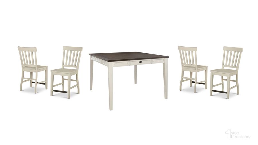 The appearance of Cayla 5PC Dining Room Set In White designed by Steve Silver in the  interior design. This white piece of furniture  was selected by 1StopBedrooms from Cayla Collection to add a touch of cosiness and style into your home. Sku: CY5454PTKW;CY700CCW;CY700CCW. Product Type: Dining Room Set. Material: MDF. Image1