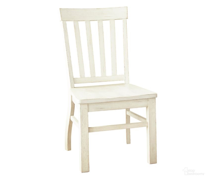 The appearance of Cayla Side Chair (White) (Set of 2) designed by Steve Silver in the traditional interior design. This antique white piece of furniture  was selected by 1StopBedrooms from Cayla Collection to add a touch of cosiness and style into your home. Sku: CY400SW. Material: Wood. Product Type: Dining Chair. Image1