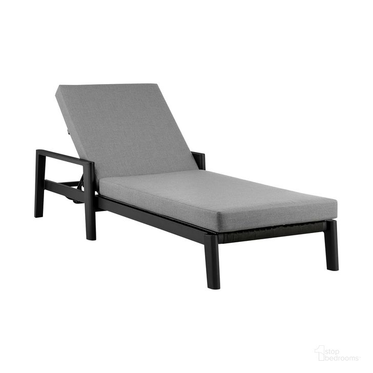 The appearance of Cayman Outdoor Patio Adjustable Chaise Lounge Chair In Dark Gray designed by Armen Living in the modern / contemporary interior design. This dark gray piece of furniture  was selected by 1StopBedrooms from Cayman Collection to add a touch of cosiness and style into your home. Sku: LCCCLOBL. Material: Aluminum. Product Type: Outdoor Chaise Lounge. Image1