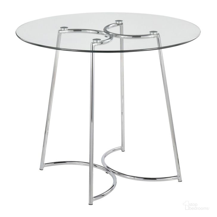 The appearance of Cece Dinette Table In Chrome designed by Lumisource in the modern / contemporary interior design. This chrome piece of furniture  was selected by 1StopBedrooms from Cece Collection to add a touch of cosiness and style into your home. Sku: DT-CECE35 GL. Table Base Style: Pedestal. Table Top Shape: Round. Material: Steel. Product Type: Dining Table. Size: 35". Image1