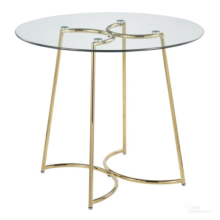 The appearance of Cece Dinette Table In Gold designed by Lumisource in the modern / contemporary interior design. This gold piece of furniture  was selected by 1StopBedrooms from Cece Collection to add a touch of cosiness and style into your home. Sku: DT-CECE35 AUGL. Table Base Style: Pedestal. Table Top Shape: Round. Material: Steel. Product Type: Dining Table. Size: 35". Image1