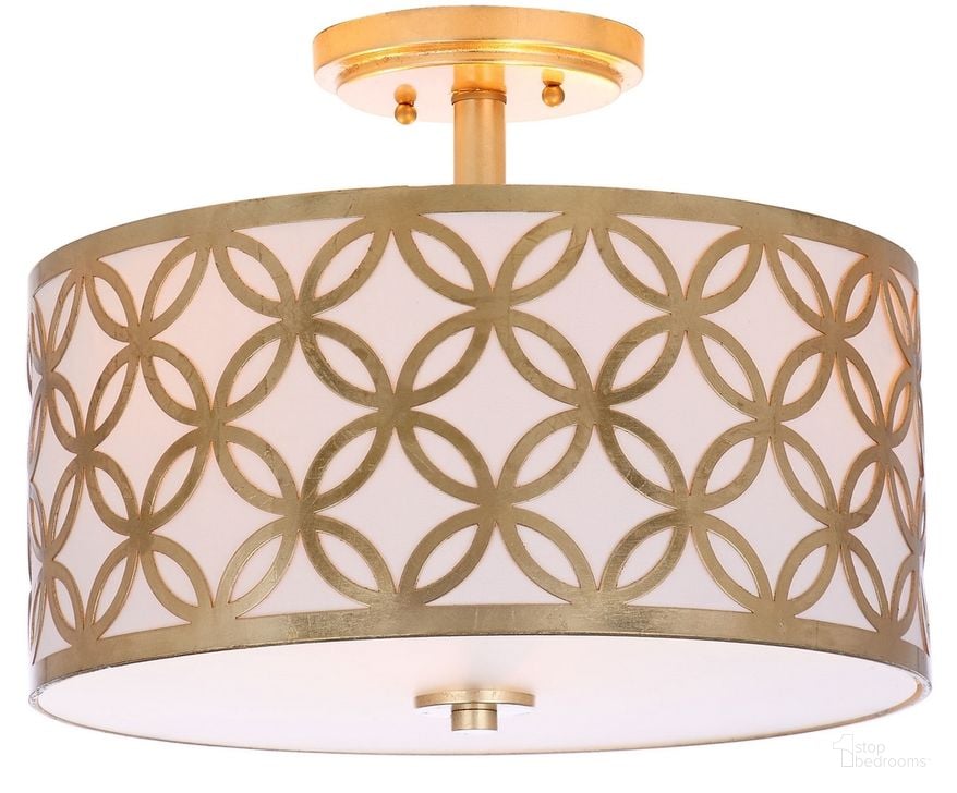 The appearance of Cecily Leaf Trellis 3-Light Gold Flush Mount designed by Safavieh in the modern / contemporary interior design. This gold piece of furniture  was selected by 1StopBedrooms from Cecily Collection to add a touch of cosiness and style into your home. Sku: FLU4003A. Product Type: Light Flush. Image1