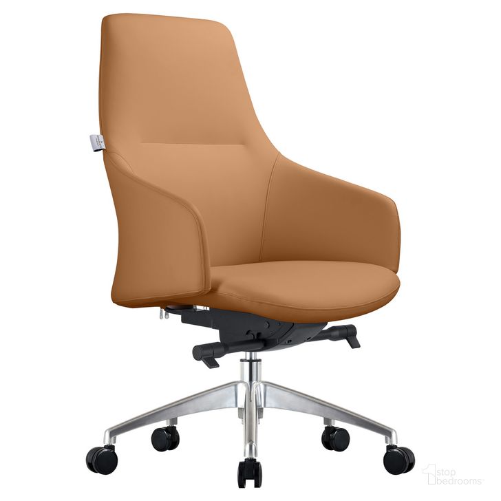 The appearance of Celeste Series Office Chair In Acorn Brown Leather designed by LeisureMod in the modern / contemporary interior design. This brown piece of furniture  was selected by 1StopBedrooms from Celeste Collection to add a touch of cosiness and style into your home. Sku: CO20LBRL. Material: Leather. Product Type: Office Chair. Image1