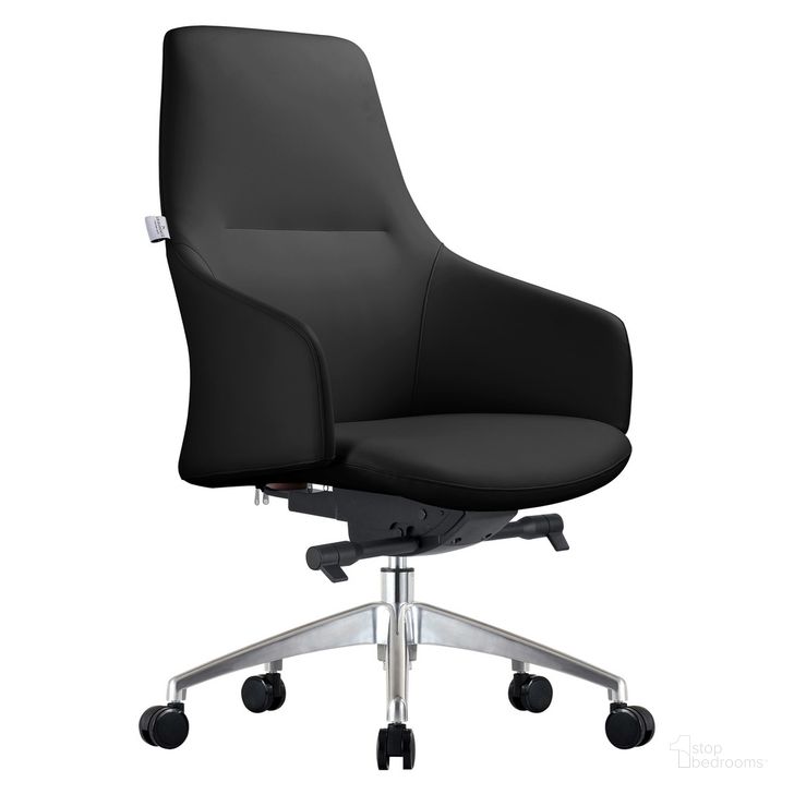 The appearance of Celeste Series Office Chair In Black Leather designed by LeisureMod in the modern / contemporary interior design. This black piece of furniture  was selected by 1StopBedrooms from Celeste Collection to add a touch of cosiness and style into your home. Sku: CO20BLL. Material: Leather. Product Type: Office Chair. Image1