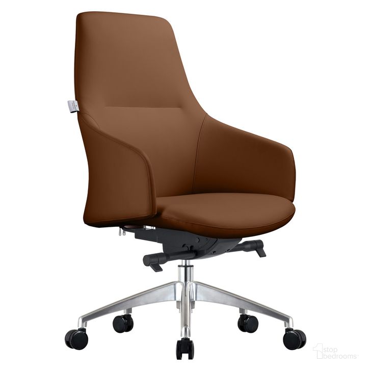 The appearance of Celeste Series Office Chair In Dark Brown Leather designed by LeisureMod in the modern / contemporary interior design. This dark brown piece of furniture  was selected by 1StopBedrooms from Celeste Collection to add a touch of cosiness and style into your home. Sku: CO20DBRL. Material: Leather. Product Type: Office Chair. Image1
