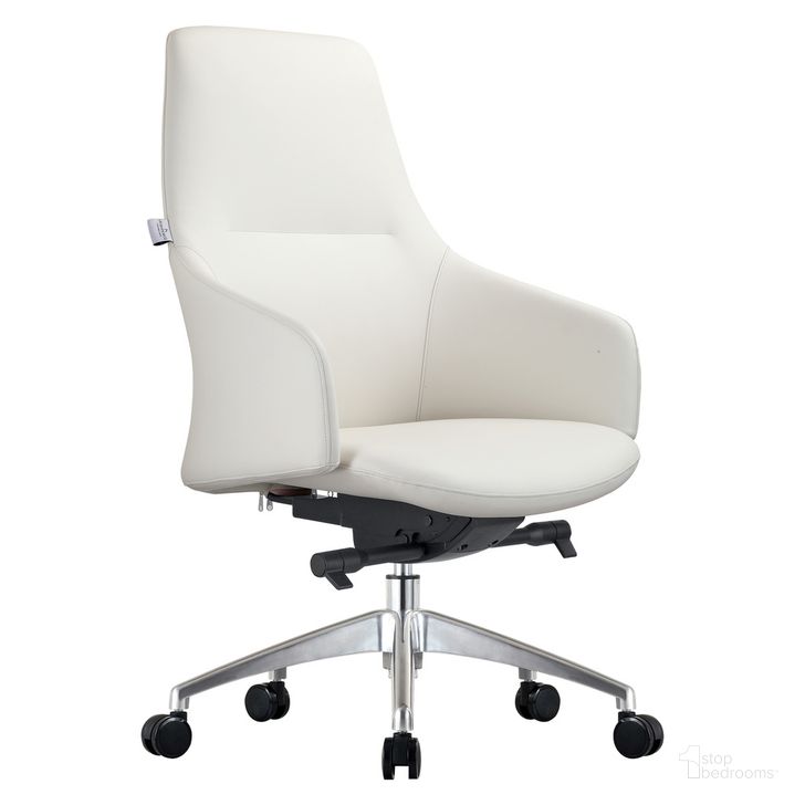 The appearance of Celeste Series Office Chair In White Leather designed by LeisureMod in the modern / contemporary interior design. This white piece of furniture  was selected by 1StopBedrooms from Celeste Collection to add a touch of cosiness and style into your home. Sku: CO20WL. Material: Leather. Product Type: Office Chair. Image1