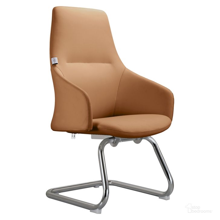 The appearance of Celeste Series Office Guest Chair In Acorn Brown Leather designed by LeisureMod in the modern / contemporary interior design. This brown piece of furniture  was selected by 1StopBedrooms from Celeste Collection to add a touch of cosiness and style into your home. Sku: CGO20LBRL. Material: Leather. Product Type: Office Chair. Image1