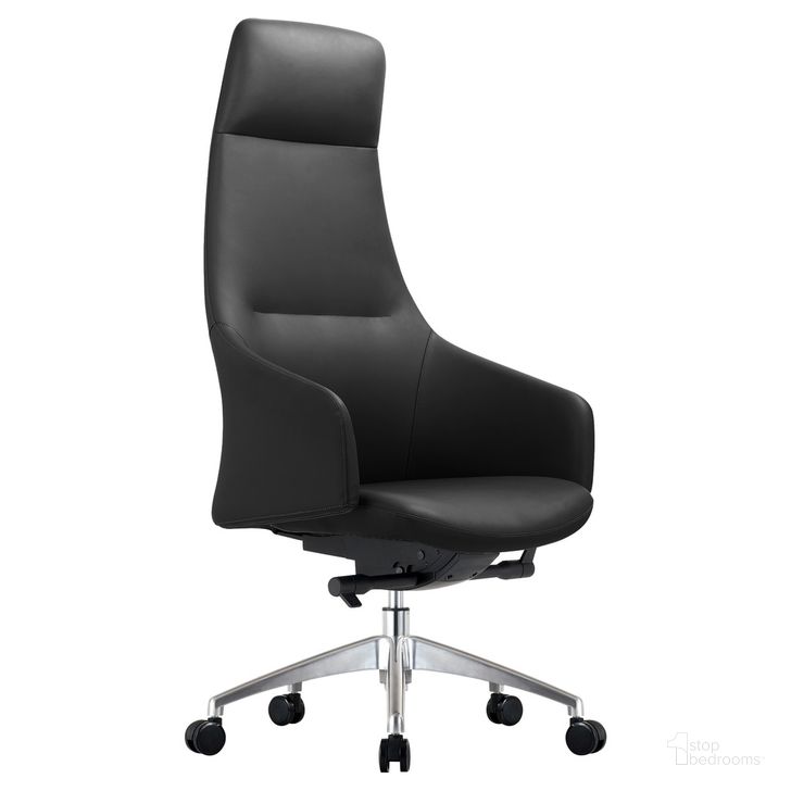 The appearance of Celeste Series Tall Office Chair In Black Leather designed by LeisureMod in the modern / contemporary interior design. This black piece of furniture  was selected by 1StopBedrooms from Celeste Collection to add a touch of cosiness and style into your home. Sku: COT20BLL. Material: Leather. Product Type: Office Chair. Image1