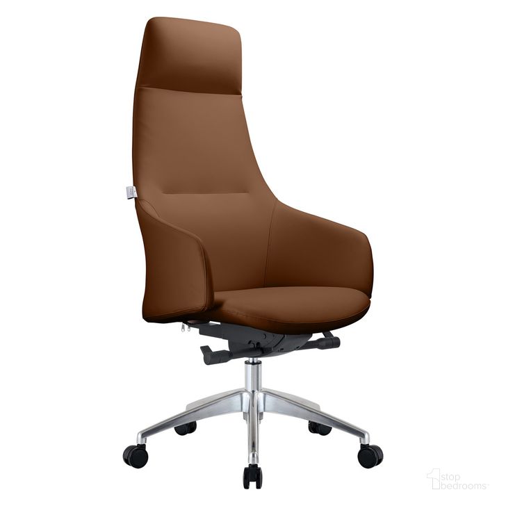 The appearance of Celeste Series Tall Office Chair In Dark Brown Leather designed by LeisureMod in the modern / contemporary interior design. This dark brown piece of furniture  was selected by 1StopBedrooms from Celeste Collection to add a touch of cosiness and style into your home. Sku: COT20DBRL. Material: Leather. Product Type: Office Chair. Image1