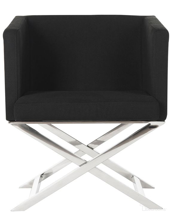 The appearance of Celine Black and Chrome Cross Leg Chair designed by Safavieh in the modern / contemporary interior design. This black and chrome piece of furniture  was selected by 1StopBedrooms from Celine Collection to add a touch of cosiness and style into your home. Sku: FOX2033B. Product Type: Accent Chair. Material: Stainless Steel. Image1