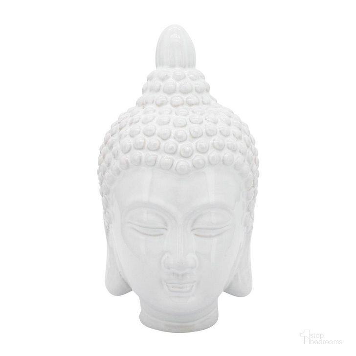 The appearance of Ceramic 10 Inch Buddha Head In White designed by Sagebrook in the transitional interior design. This white piece of furniture  was selected by 1StopBedrooms from  to add a touch of cosiness and style into your home. Sku: 14526. Material: Ceramic. Product Type: Sculpture. Image1