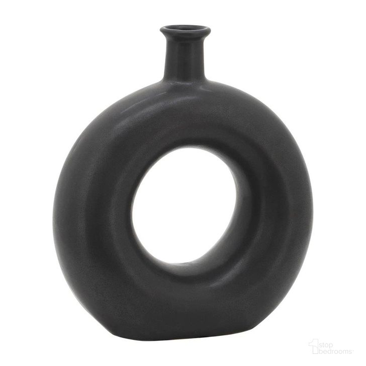 Modern Cut Out Vase Beige and Black