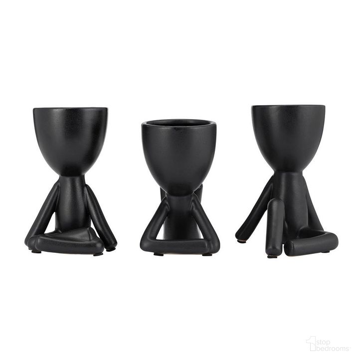 The appearance of Ceramic 8 Inch Sitting Humans Set of 3 In Black designed by Sagebrook in the modern / contemporary interior design. This black piece of furniture  was selected by 1StopBedrooms from  to add a touch of cosiness and style into your home. Sku: 16841-02. Material: Ceramic. Product Type: Decorative Accessory. Image1