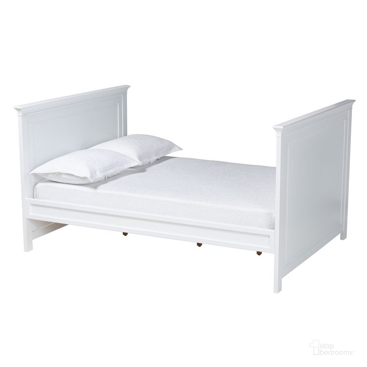 The appearance of Ceri Wood Full Daybed In White designed by Baxton Studio in the traditional interior design. This white piece of furniture  was selected by 1StopBedrooms from Ceri Collection to add a touch of cosiness and style into your home. Sku: Ceri-White-Daybed-Full. Bed Type: Daybed. Product Type: DayBed. Bed Size: Full. Material: Rubberwood. Image1