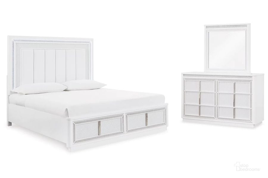 The appearance of Chalanna Bedroom Set In White designed by Signature Design by Ashley in the modern / contemporary interior design. This white piece of furniture  was selected by 1StopBedrooms from Chalanna Collection to add a touch of cosiness and style into your home. Sku: B822-54S;B822-57;B822-97;B822-92. Material: Wood. Product Type: Bedroom Set. Bed Size: Queen. Image1
