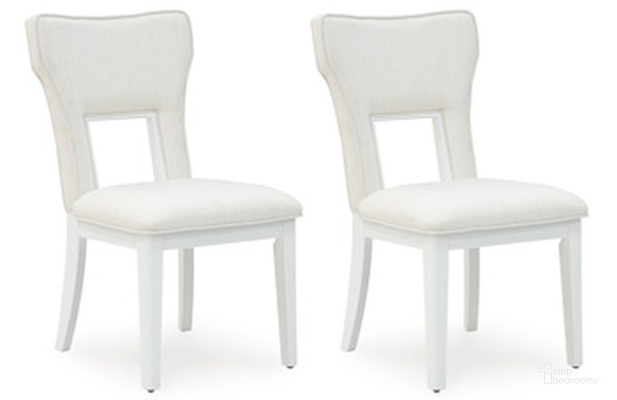 The appearance of Chalanna Dining Chair Set of 2 In White designed by Signature Design by Ashley in the modern / contemporary interior design. This white piece of furniture  was selected by 1StopBedrooms from Chalanna Collection to add a touch of cosiness and style into your home. Sku: D822-01. Product Type: Dining Chair.