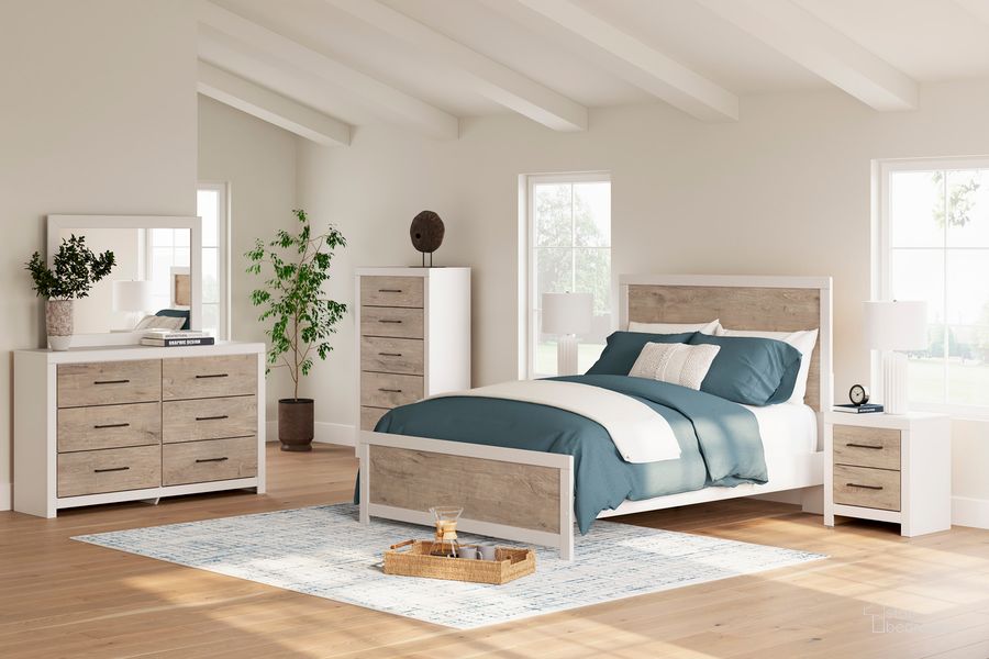 The appearance of Charbitt Two tone Panel Bedroom Set designed by Signature Design by Ashley in the transitional interior design. This two-tone piece of furniture  was selected by 1StopBedrooms from Charbitt Collection to add a touch of cosiness and style into your home. Sku: B2035-71;B2035-96;B2035-92. Material: Wood. Product Type: Panel Bed. Bed Size: Queen. Image1
