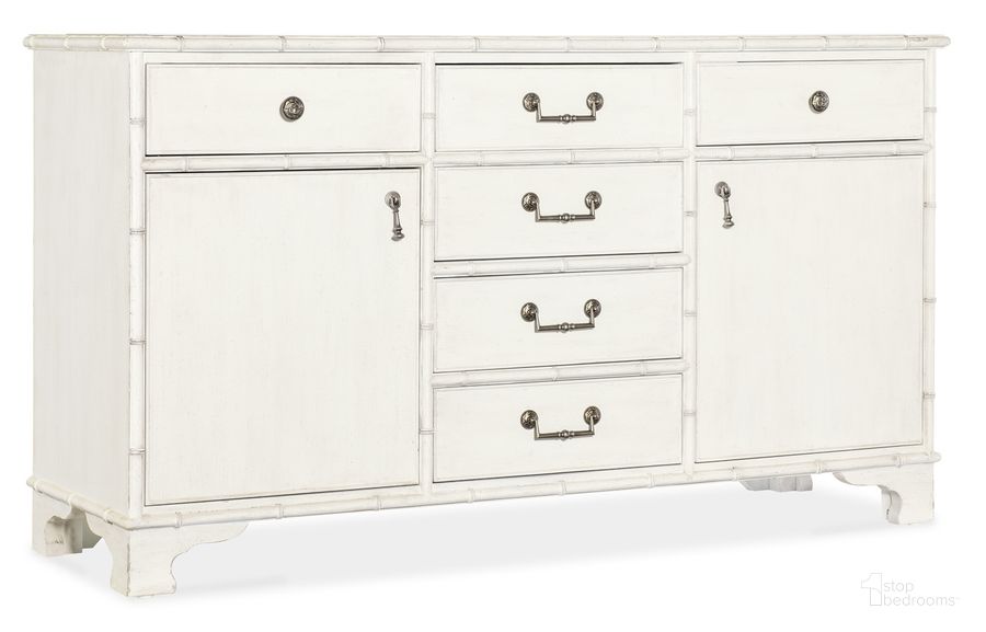 The appearance of Charleston Bungalow Buffet designed by Hooker in the traditional interior design. This white piece of furniture  was selected by 1StopBedrooms from Charleston Collection to add a touch of cosiness and style into your home. Sku: 6750-75901-06. Material: Wood. Product Type: Buffet. Image1