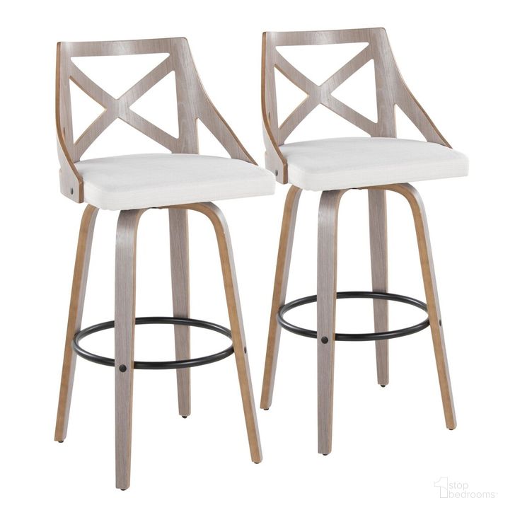 The appearance of Charlotte 26 Inch Fixed Height Counter Stool Set of 2 In Light Grey designed by Lumisource in the country / farmhouse interior design. This light grey piece of furniture  was selected by 1StopBedrooms from Charlotte Collection to add a touch of cosiness and style into your home. Sku: B26-CHARLOTFB-GRTZR2 LGYLGYCR2. Material: Wood. Product Type: Barstool. Image1
