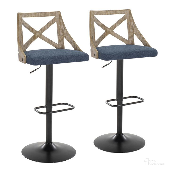 The appearance of Charlotte Adjustable Height Barstool Set of 2 In Black designed by Lumisource in the country / farmhouse interior design. This teal piece of furniture  was selected by 1StopBedrooms from Charlotte Collection to add a touch of cosiness and style into your home. Sku: BS-CHARLOT-RNR2 BKWWBU2. Material: Wood. Product Type: Barstool. Image1