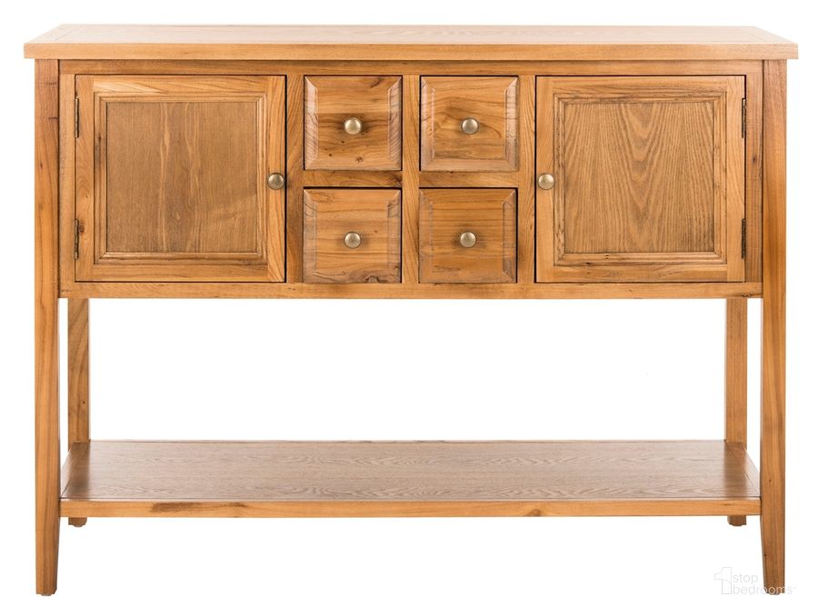 The appearance of Charlotte Oak Storage Sideboard designed by Safavieh in the rustic / southwestern interior design. This oak piece of furniture  was selected by 1StopBedrooms from Charlotte Collection to add a touch of cosiness and style into your home. Sku: AMH6517A. Material: Wood. Product Type: Buffets, Sideboards and Server. Image1