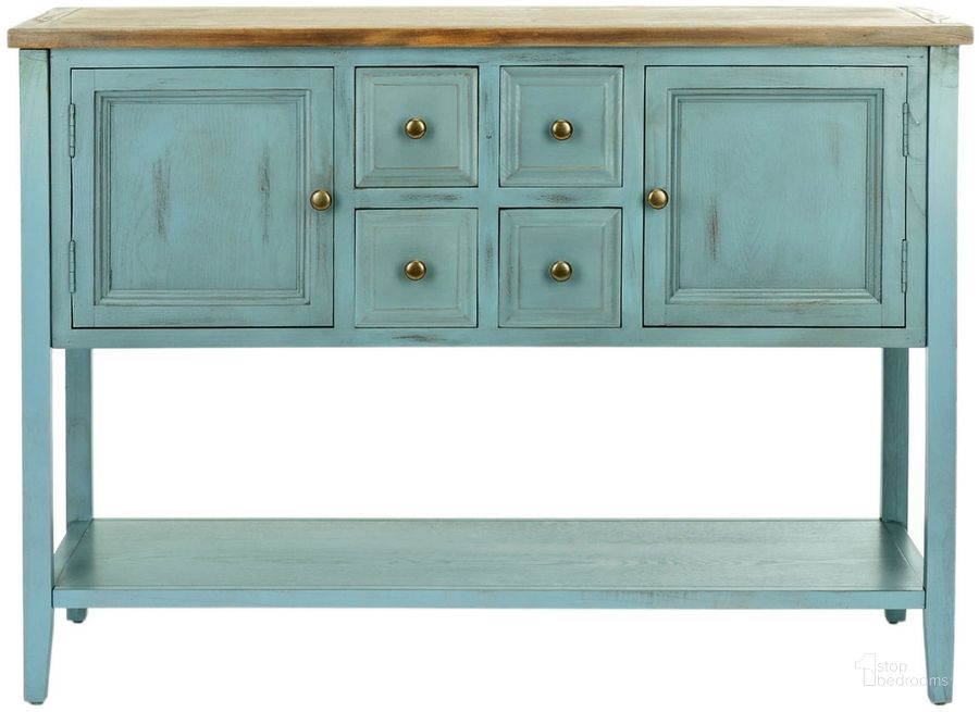 The appearance of Charlotte Storage Sideboard designed by Safavieh in the country / farmhouse interior design. This blue piece of furniture  was selected by 1StopBedrooms from Charlotte Collection to add a touch of cosiness and style into your home. Sku: AMH6517B. Material: Wood. Product Type: Buffets, Sideboards and Server. Image1