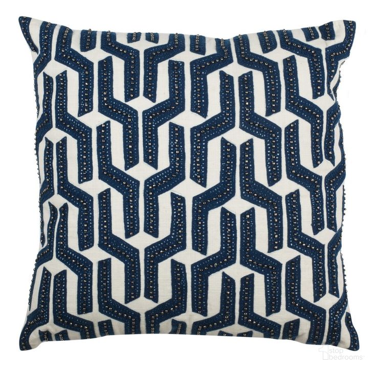 The appearance of Chauncy Pillow designed by Safavieh in the modern / contemporary interior design. This white navy piece of furniture  was selected by 1StopBedrooms from Safavieh PLS Collection to add a touch of cosiness and style into your home. Sku: PLS2500A-2020. Material: Cotton. Product Type: Pillows and Throw. Image1