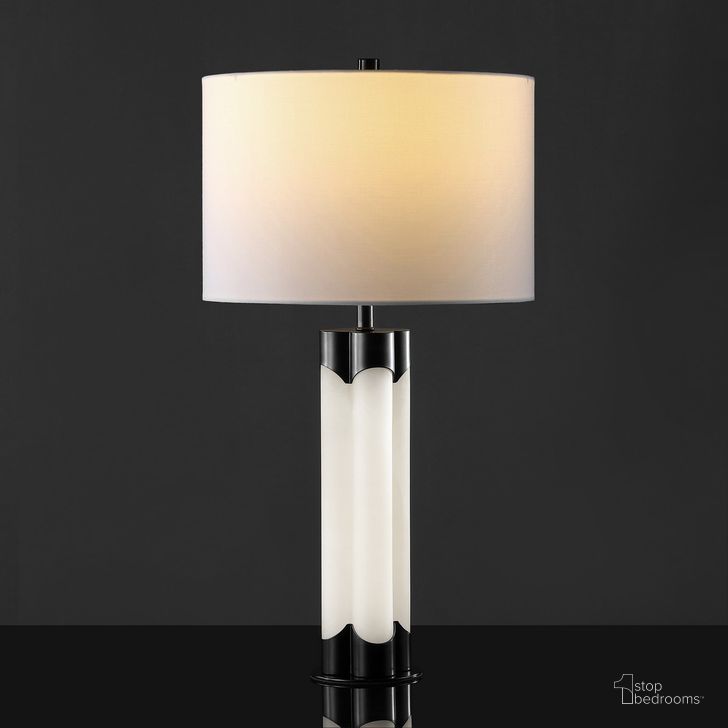 The appearance of Chavez Alabaster Table Lamp In White And Black designed by Safavieh Couture in the modern / contemporary interior design. This white and black piece of furniture  was selected by 1StopBedrooms from Chavez Collection to add a touch of cosiness and style into your home. Sku: CTL1038C. Material: Metal. Product Type: Table Lamp. Image1