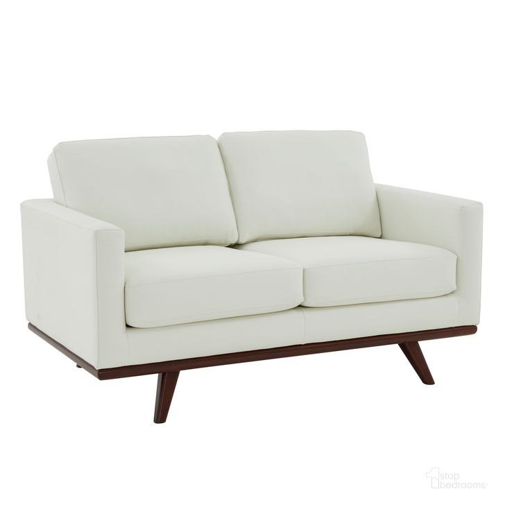 The appearance of Chester Leather Loveseat In White designed by LeisureMod in the modern / contemporary interior design. This white piece of furniture  was selected by 1StopBedrooms from Chester Collection to add a touch of cosiness and style into your home. Sku: CS58W-L. Material: Faux Leather. Product Type: Loveseat. Image1