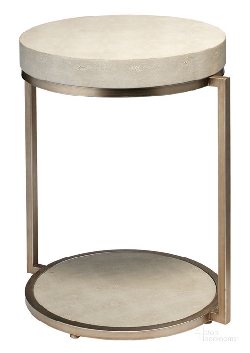 The appearance of Chester Round Ivory Side Table designed by Jamie Young Company in the glam interior design. This ivory piece of furniture  was selected by 1StopBedrooms from Chester Collection to add a touch of cosiness and style into your home. Sku: LSCHESTERIV. Material: Metal. Product Type: Side Table. Image1