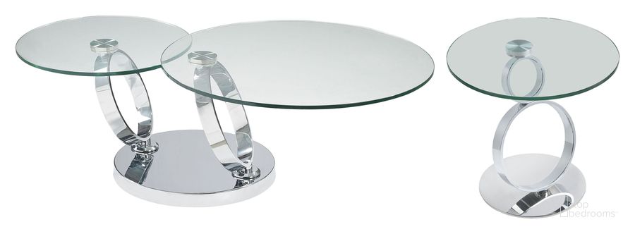 The appearance of Chicago Chrome Occasional Table Set designed by J&M in the modern / contemporary interior design. This chrome piece of furniture  was selected by 1StopBedrooms from Chicago Collection to add a touch of cosiness and style into your home. Sku: 18883-CT;18883-ET. Material: Glass. Product Type: Occasional Table Set. Image1